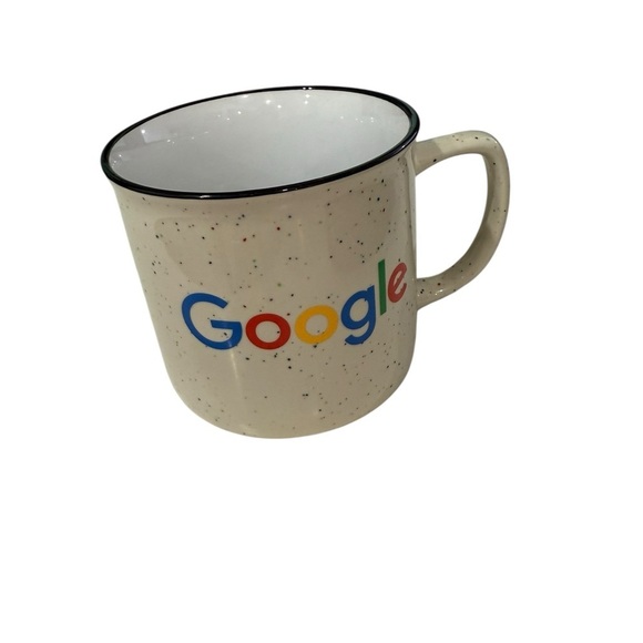 Google Spotted 12 oz. Camp Style Ceramic Coffee Mug Confetti dots camp Kitschy - Picture 1 of 5